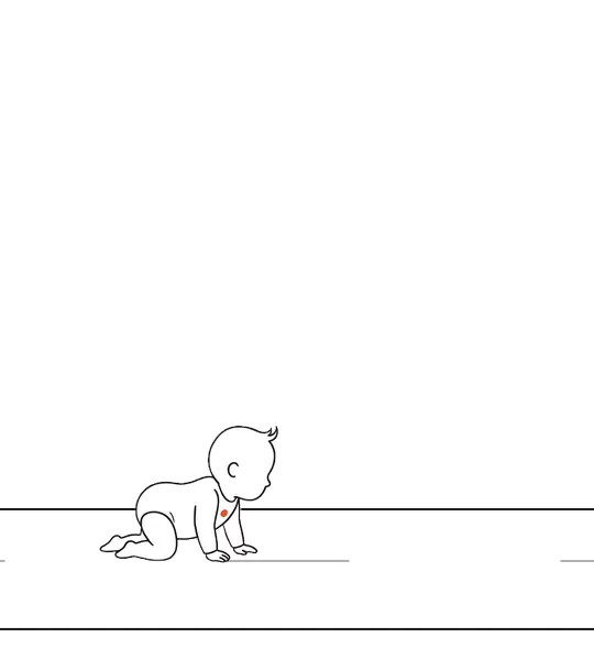 はいはいをする赤ちゃんの線画